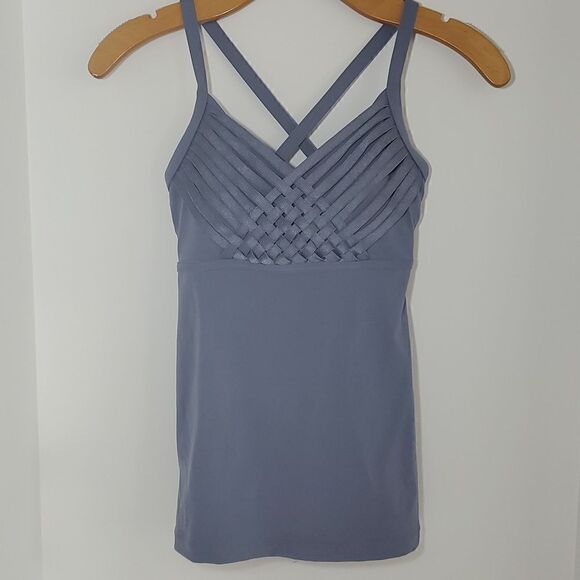 Lorna Jane Woven Front Active Tank Top Periwinkle Size XS - Picture 1 of 12